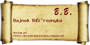 Bajnok Bársonyka névjegykártya